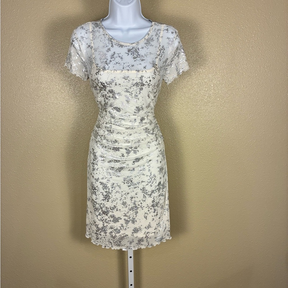 Elegant Gray Floral Dress